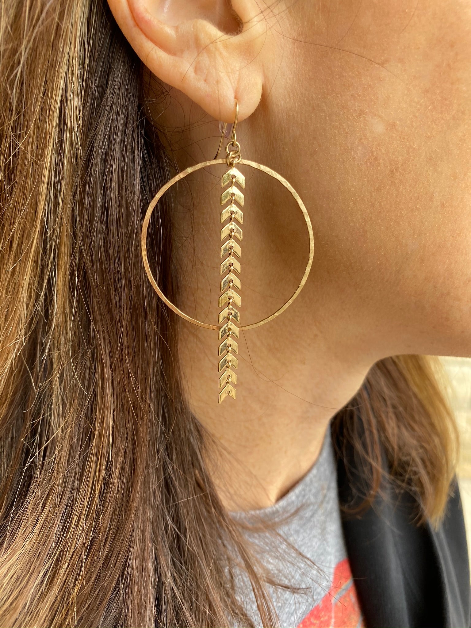 Spiral Hammered Earrings – Hoops By Hand