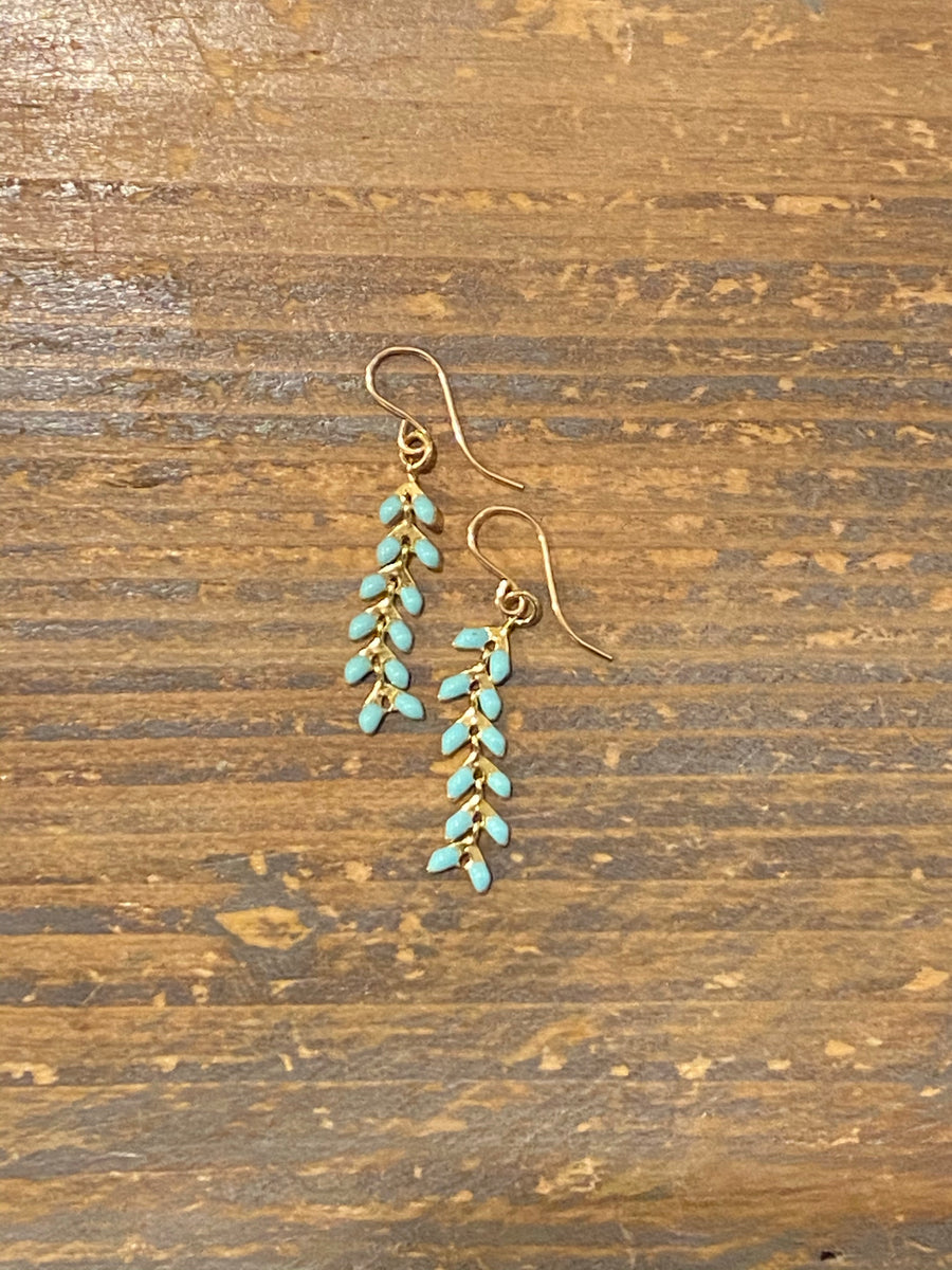 Gold Mint Ivy Earrings