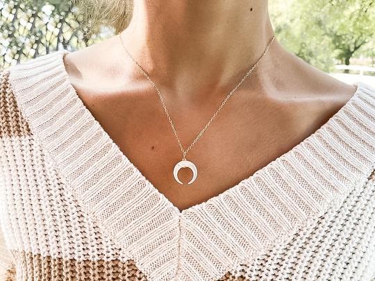 handmade silver crescent pendant necklace best handmade jewelry online