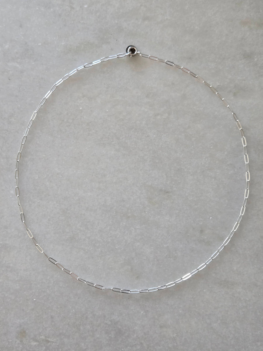 Sterling silver small link choker necklace