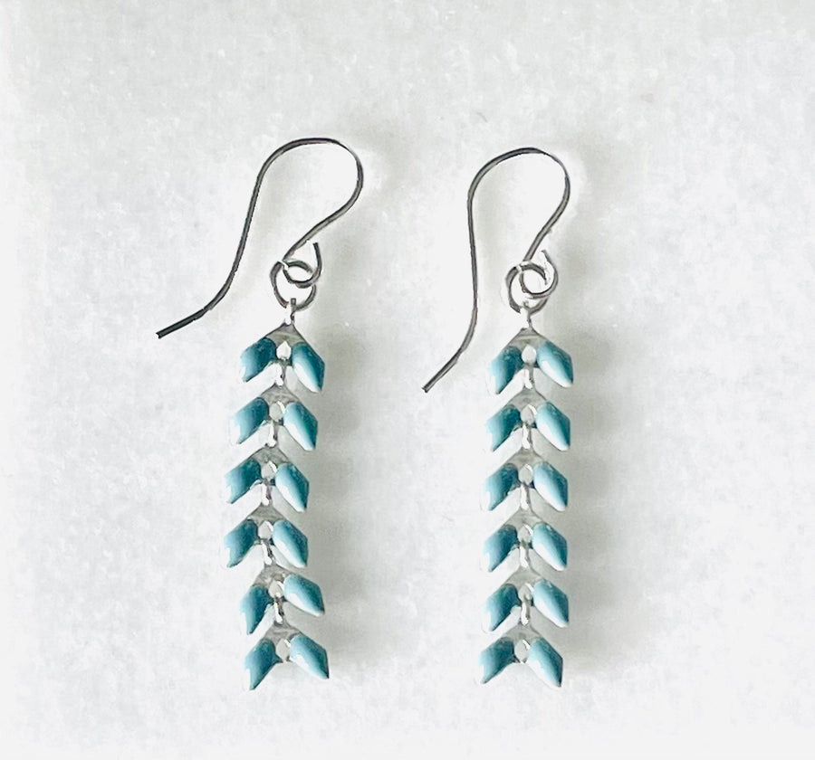 Light Denim Blue and Silver Ivy Earrings