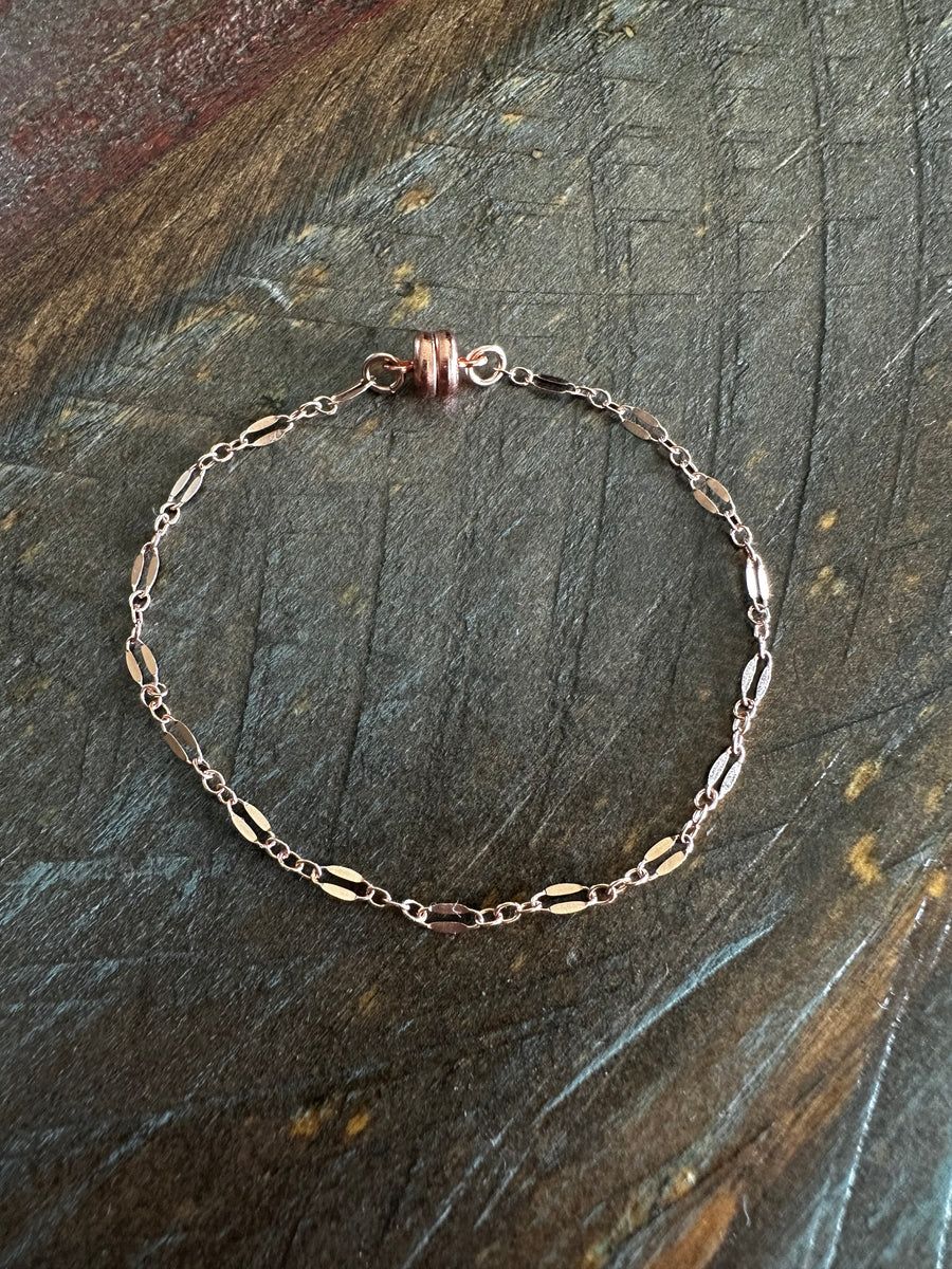 Rose Gold dapped link bracelet