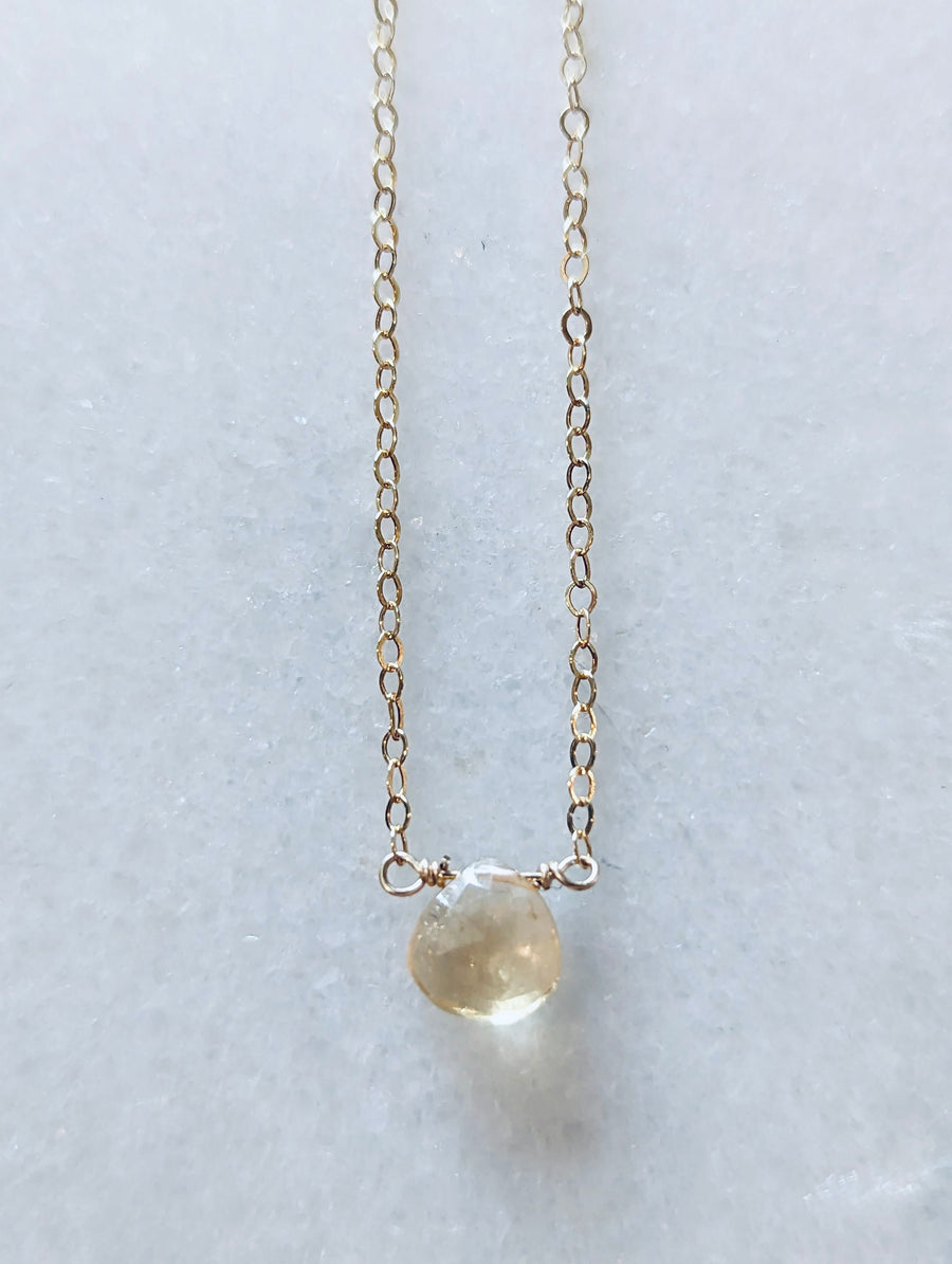 Gold citrine choker necklace
