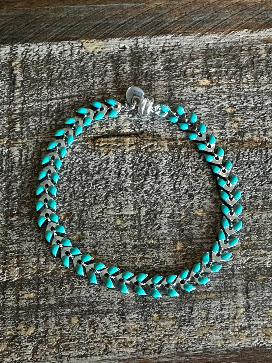 Regular turquoise silver ivy bracelet