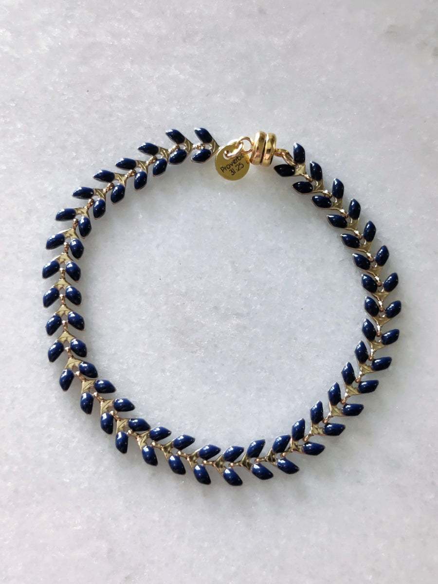 Regular Navy Gold Ivy Bracelet