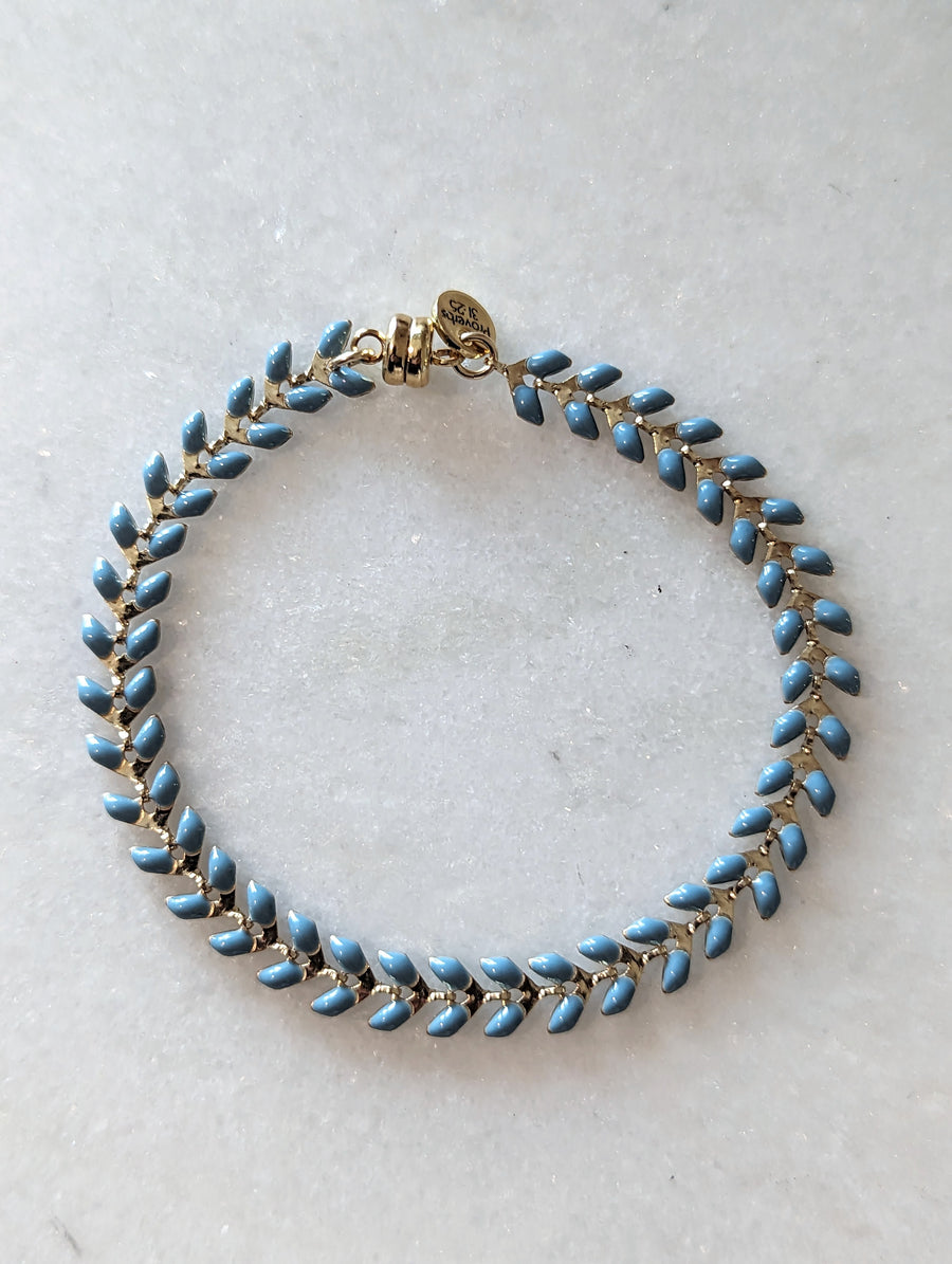 Regular Light Denim Blue Gold Ivy Bracelet