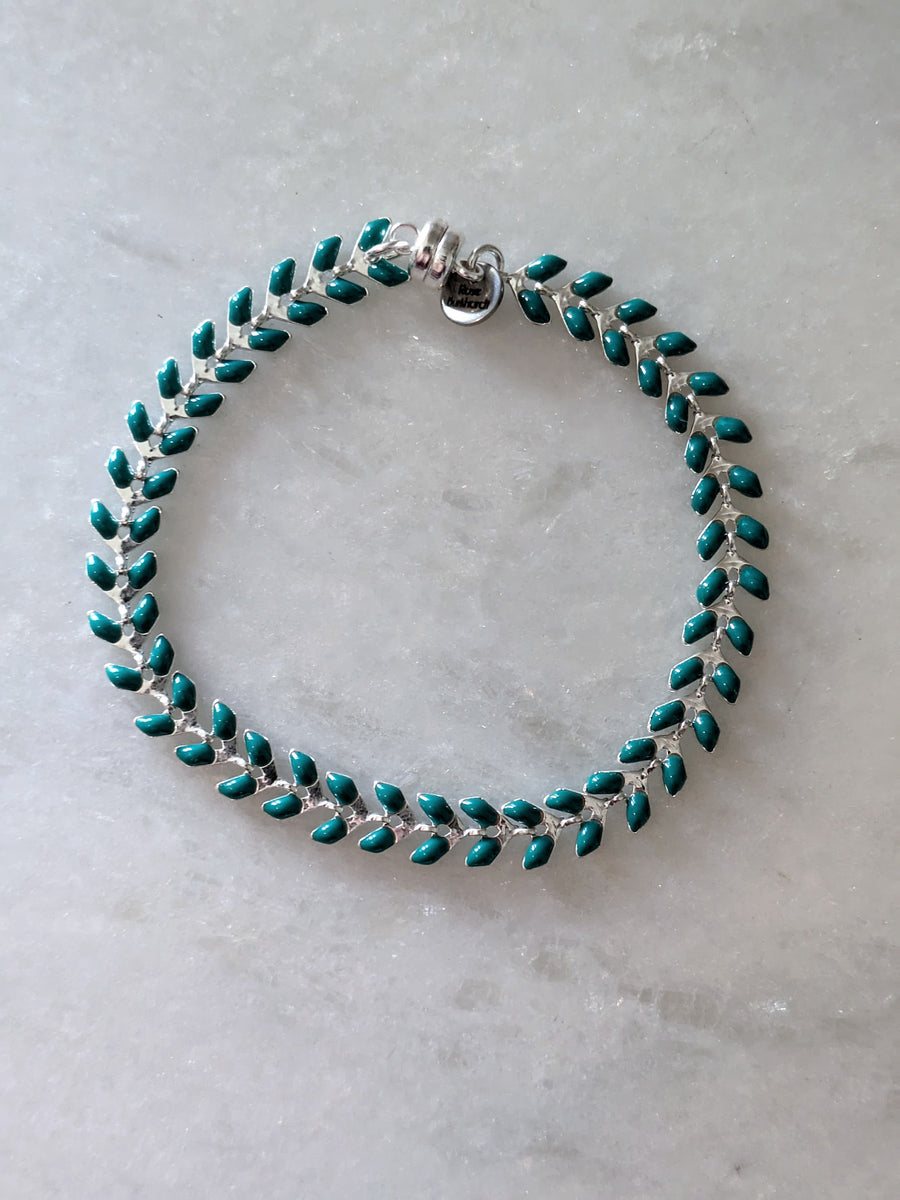 Regular turquoise silver ivy bracelet