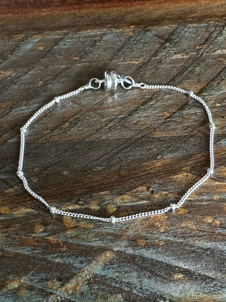 Silver Tiny Beaded Bracelet