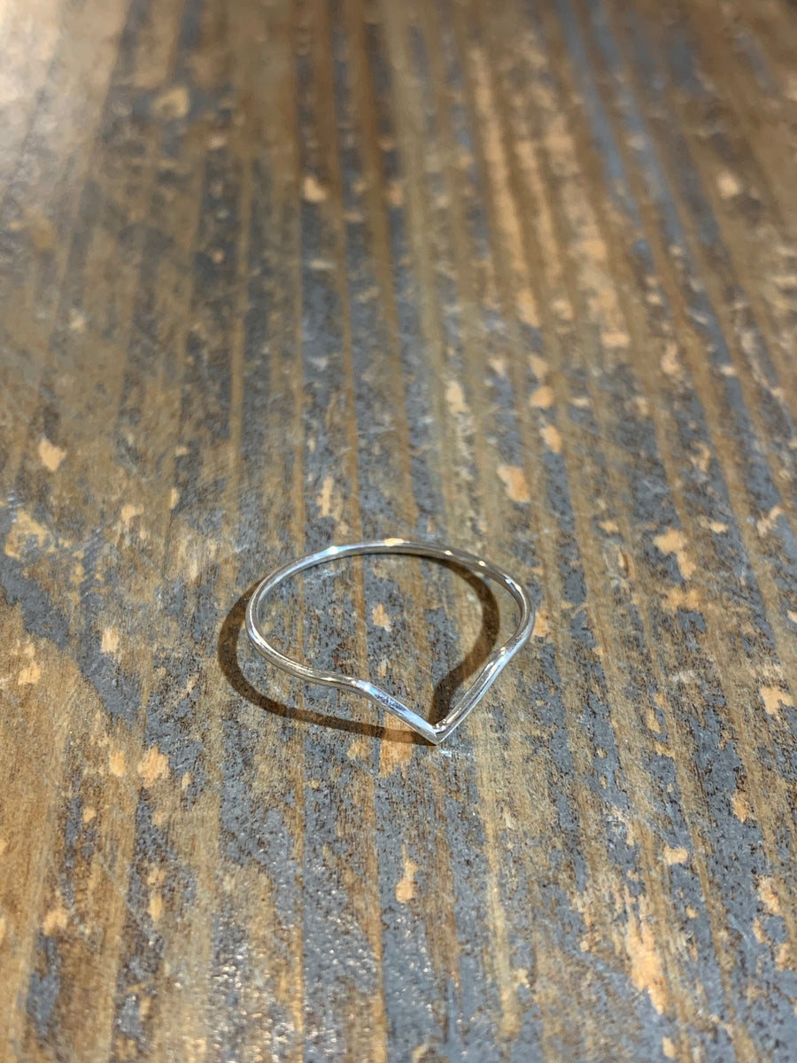 Silver chevron ring size 8