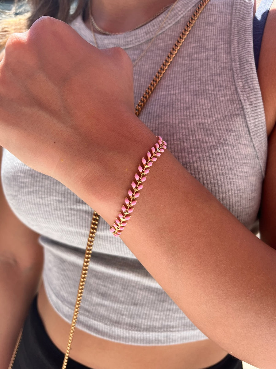 Light Pink Gold Ivy Bracelet