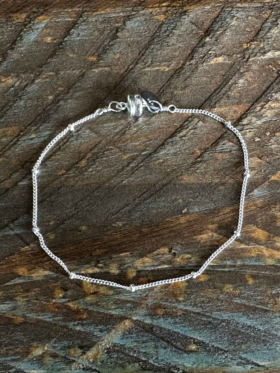 Silver Tiny Beaded Bracelet