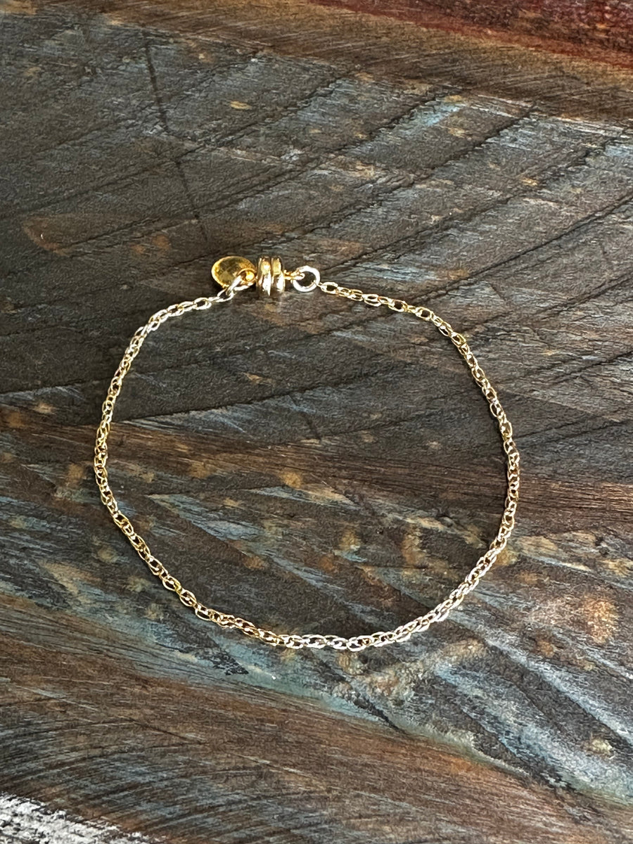 Gold rope bracelet