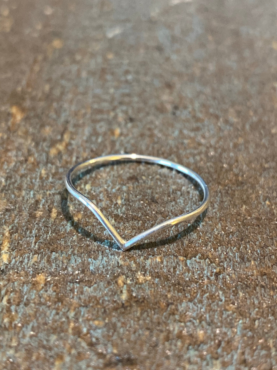 Silver chevron ring size 8