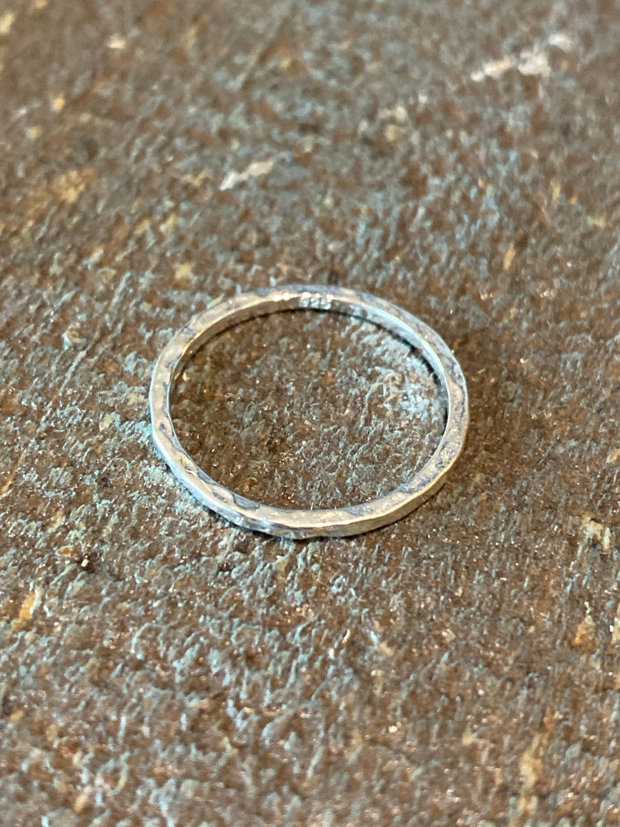 Silver Hammered Ring Size 8
