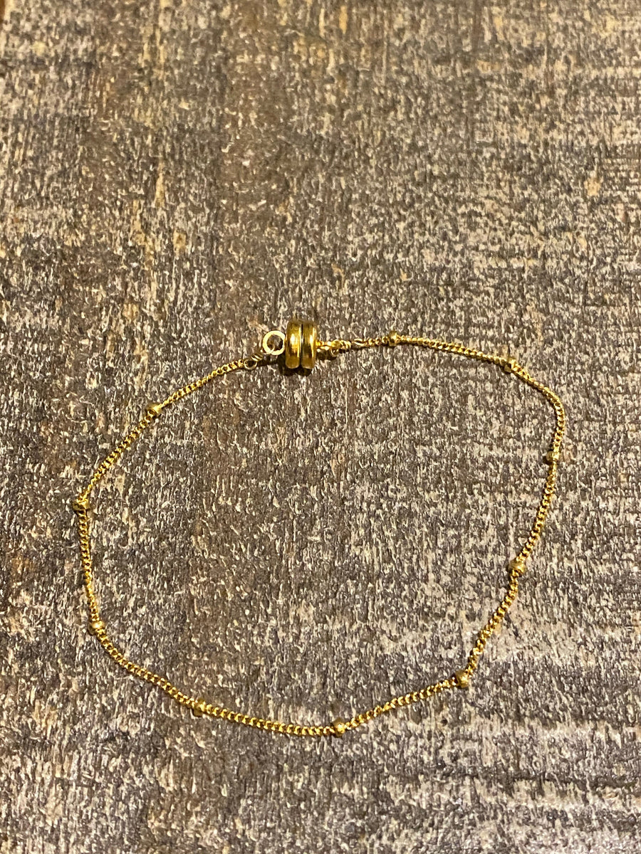 Long Gold Tiny Beaded Bracelet