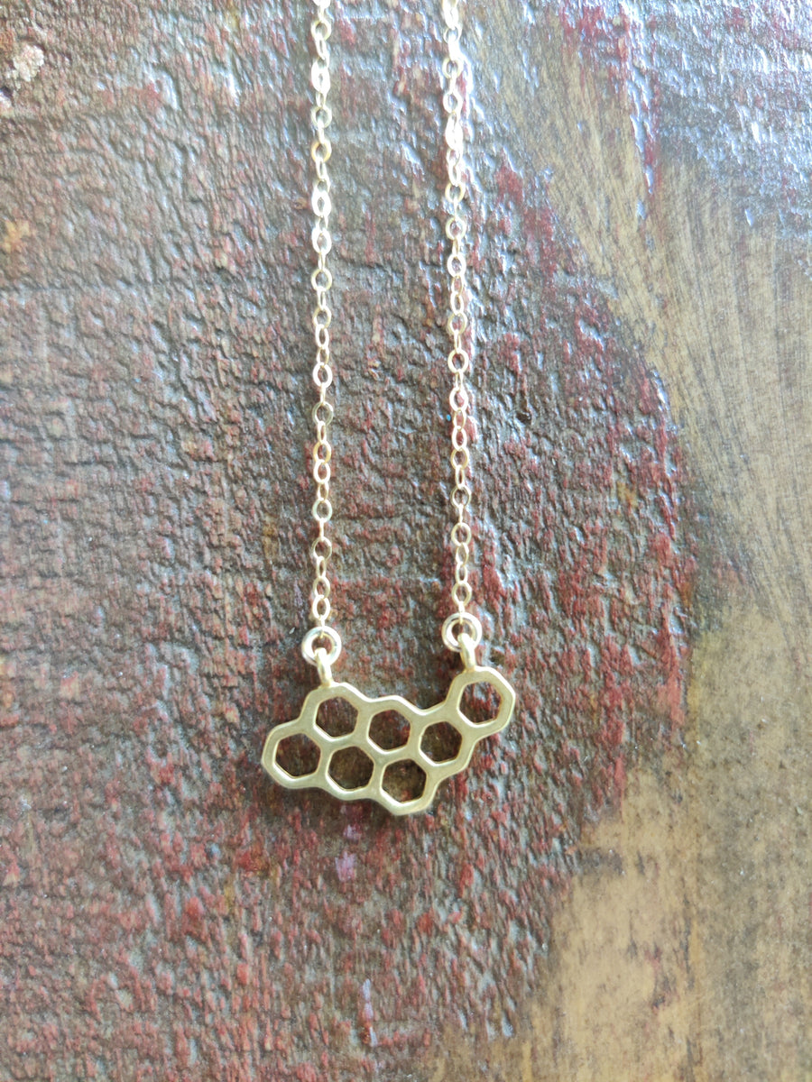 Gold Honeycomb necklace