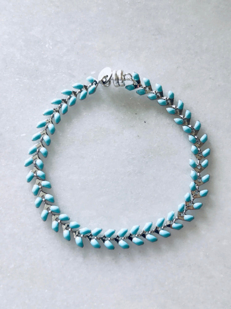 Regular Light Blue and Silver Ivy Bracelet