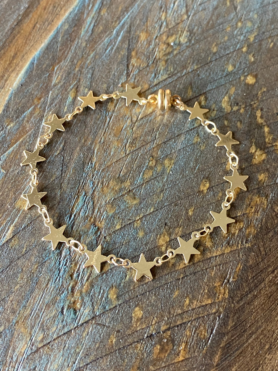 Gold long Star Bracelet