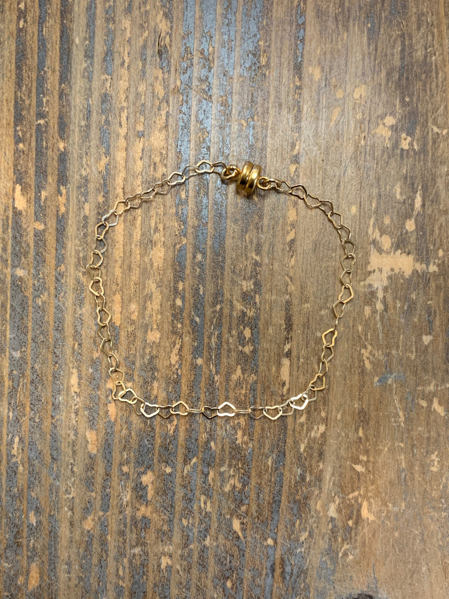 Long Gold Layered Heart Bracelet