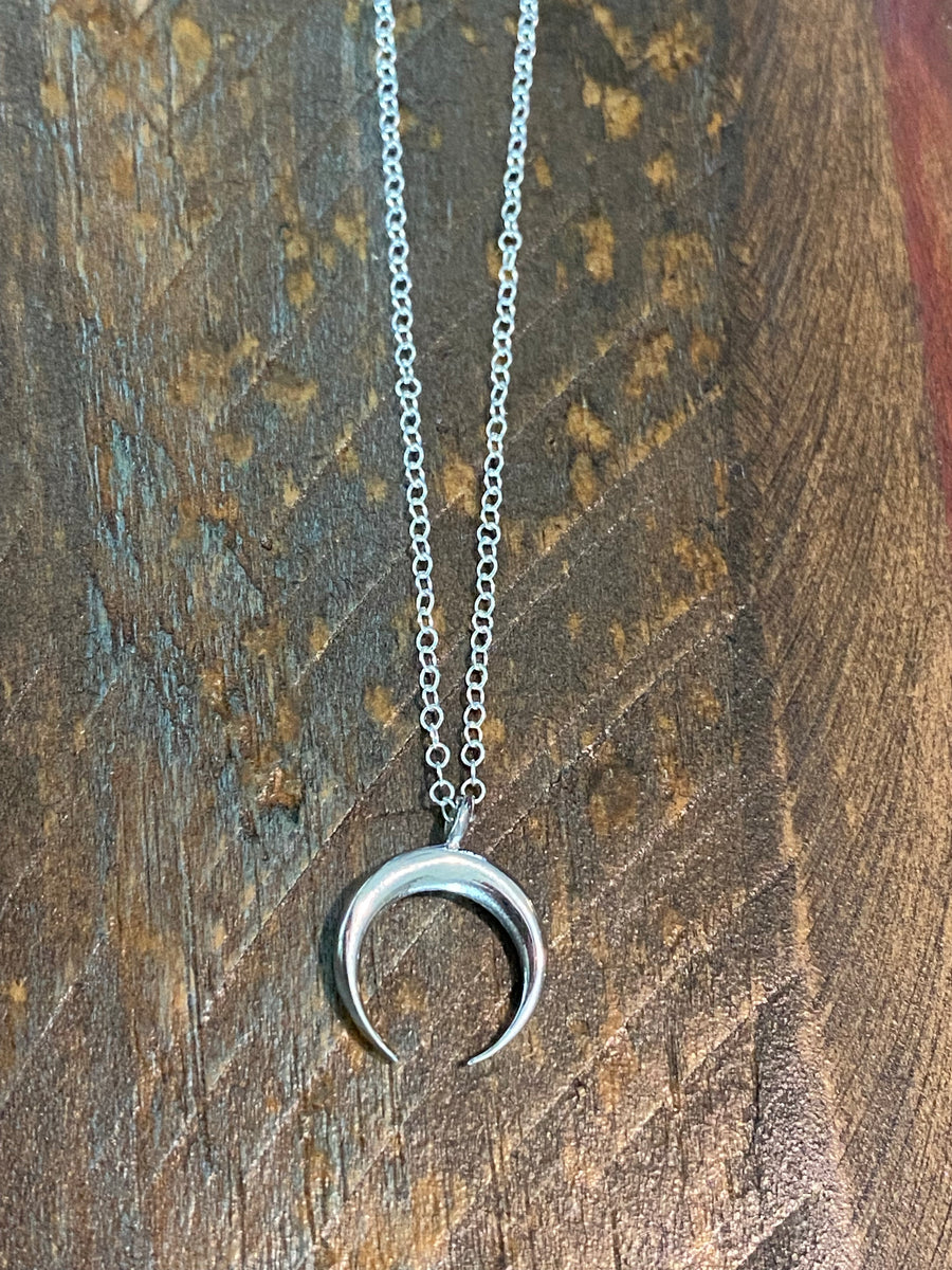 Sterling silver horn necklace