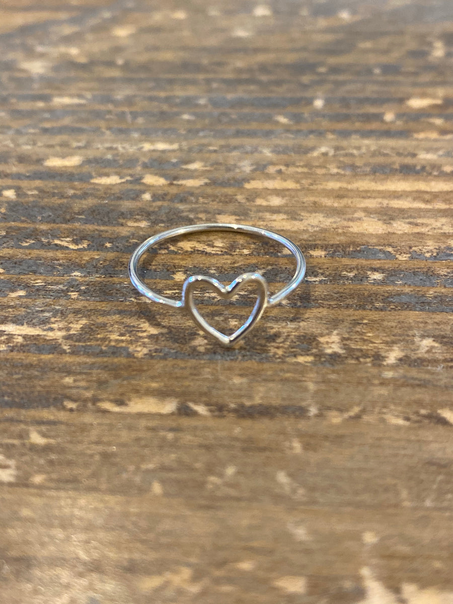 Silver heart ring size 7