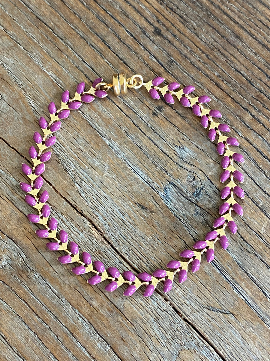 Purple Gold Ivy Bracelet