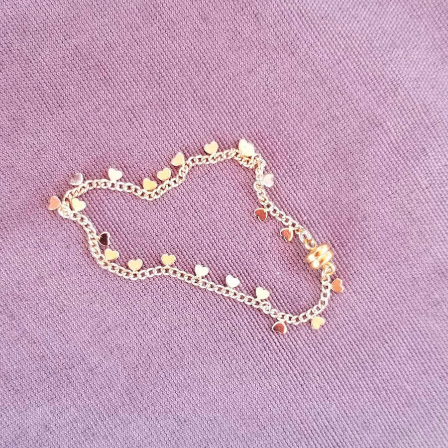 Gold Drop Heart Bracelet