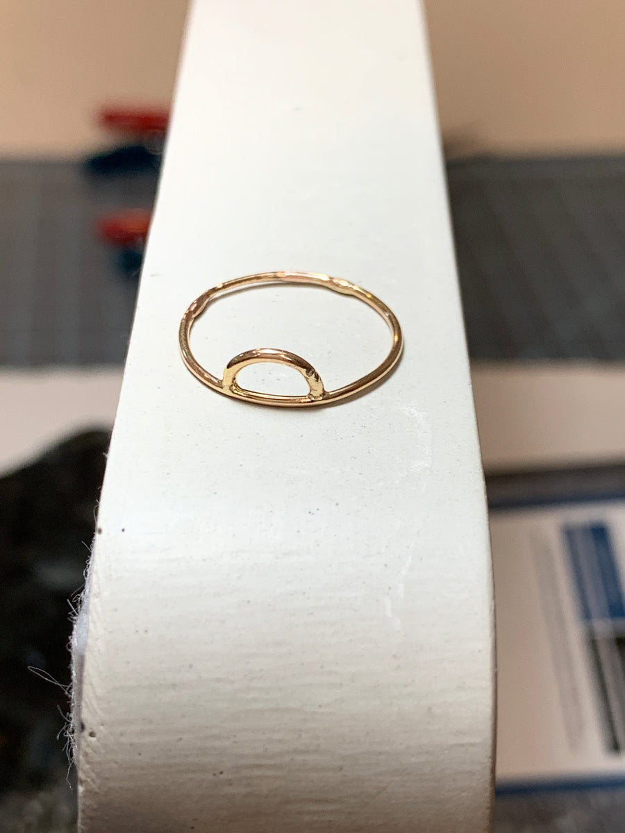 Gold half moon ring size 4