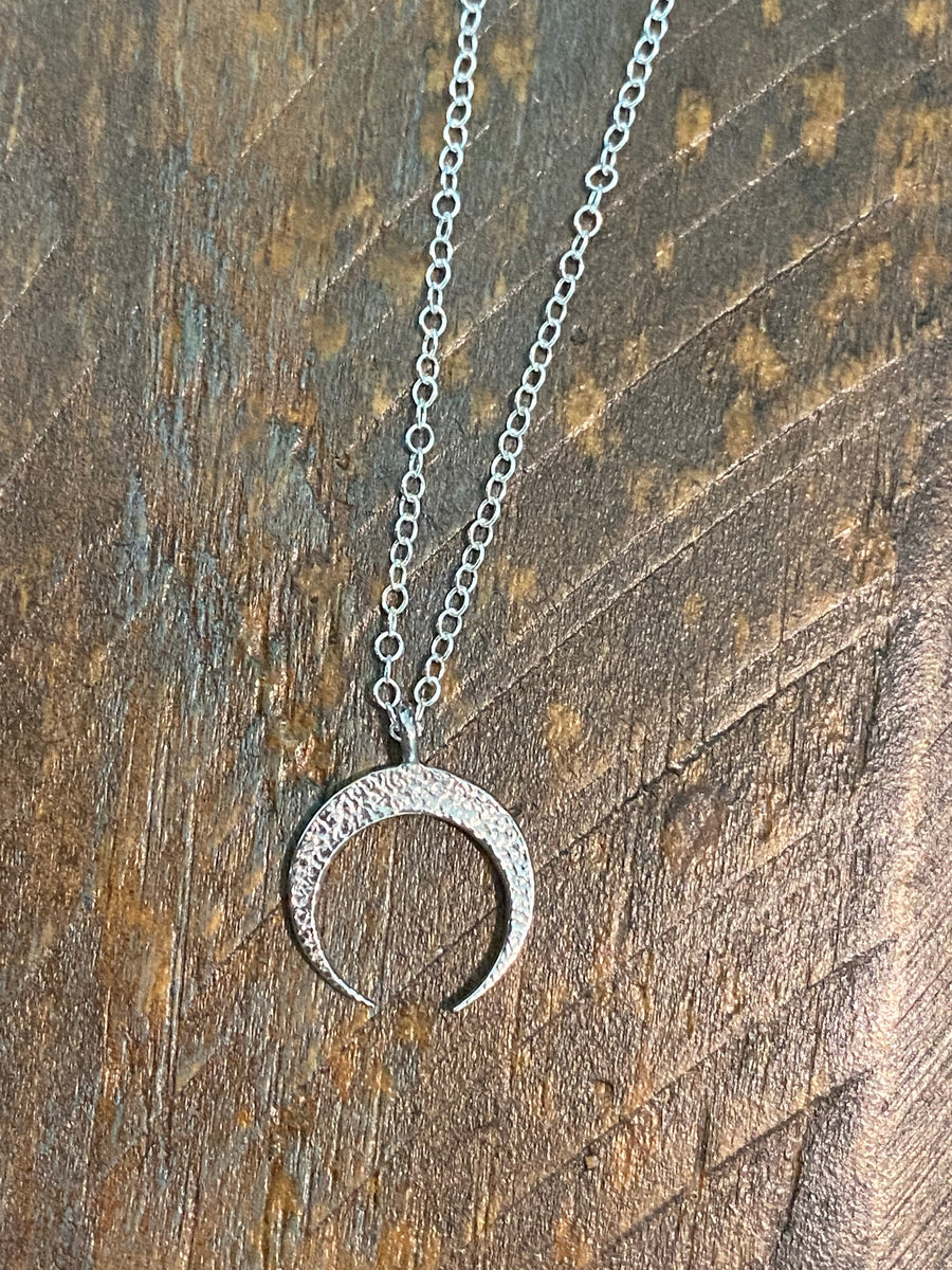 Sterling silver horn necklace