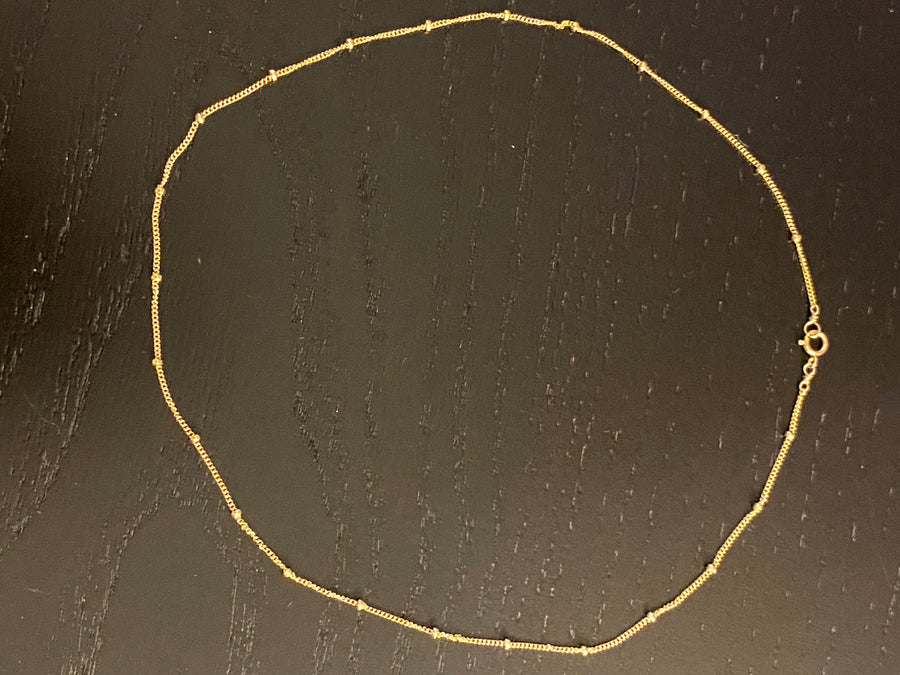Gold Tiny Beaded Choker Necklace