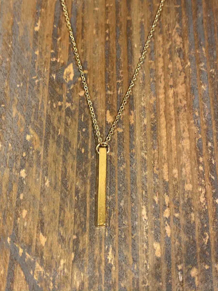 Gold vertical bar necklace