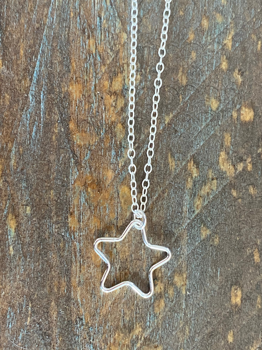 Silver Large Star Necklace
