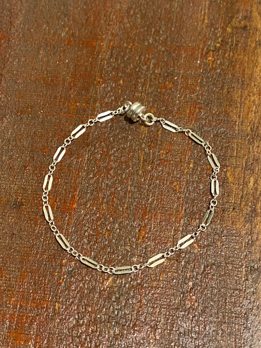Sterling silver dapped link bracelet