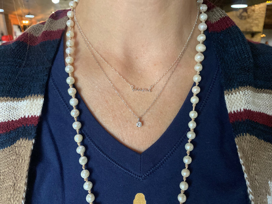 Silver mama necklace