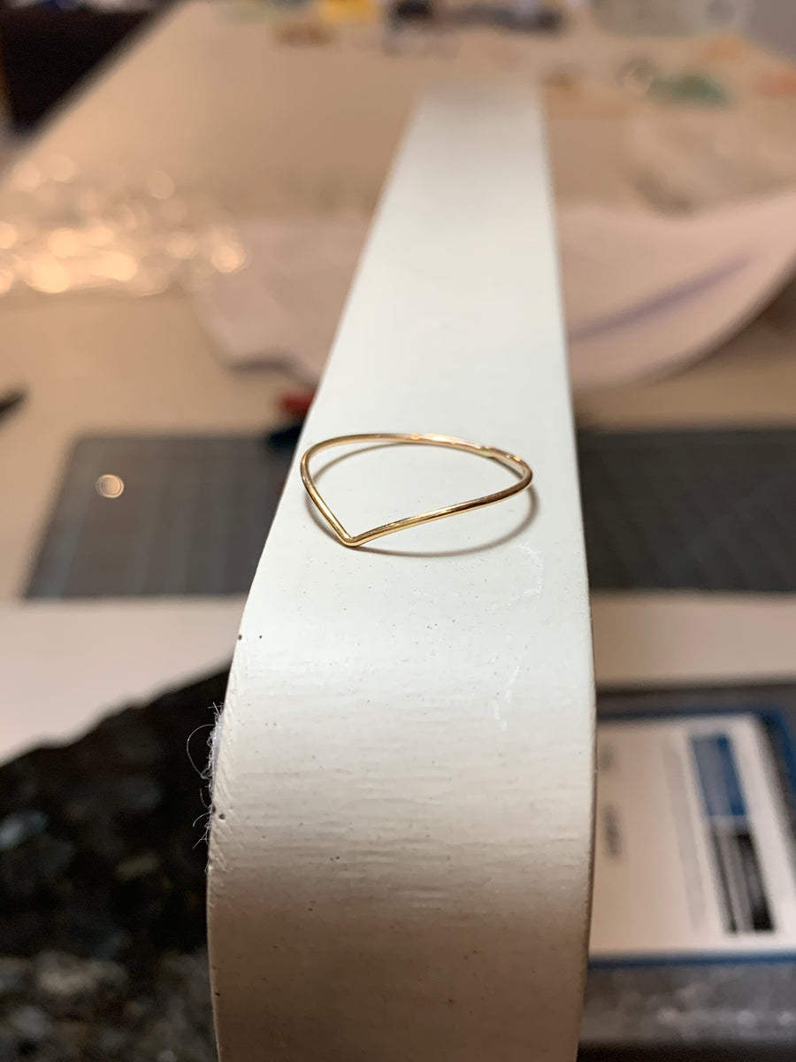 gold chevron stacking ring rose burkhardt jewelry online