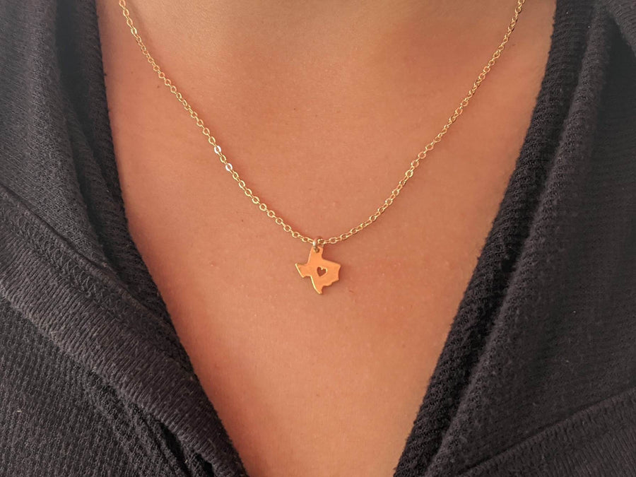 texas necklace gold dainty pendant state jewelry