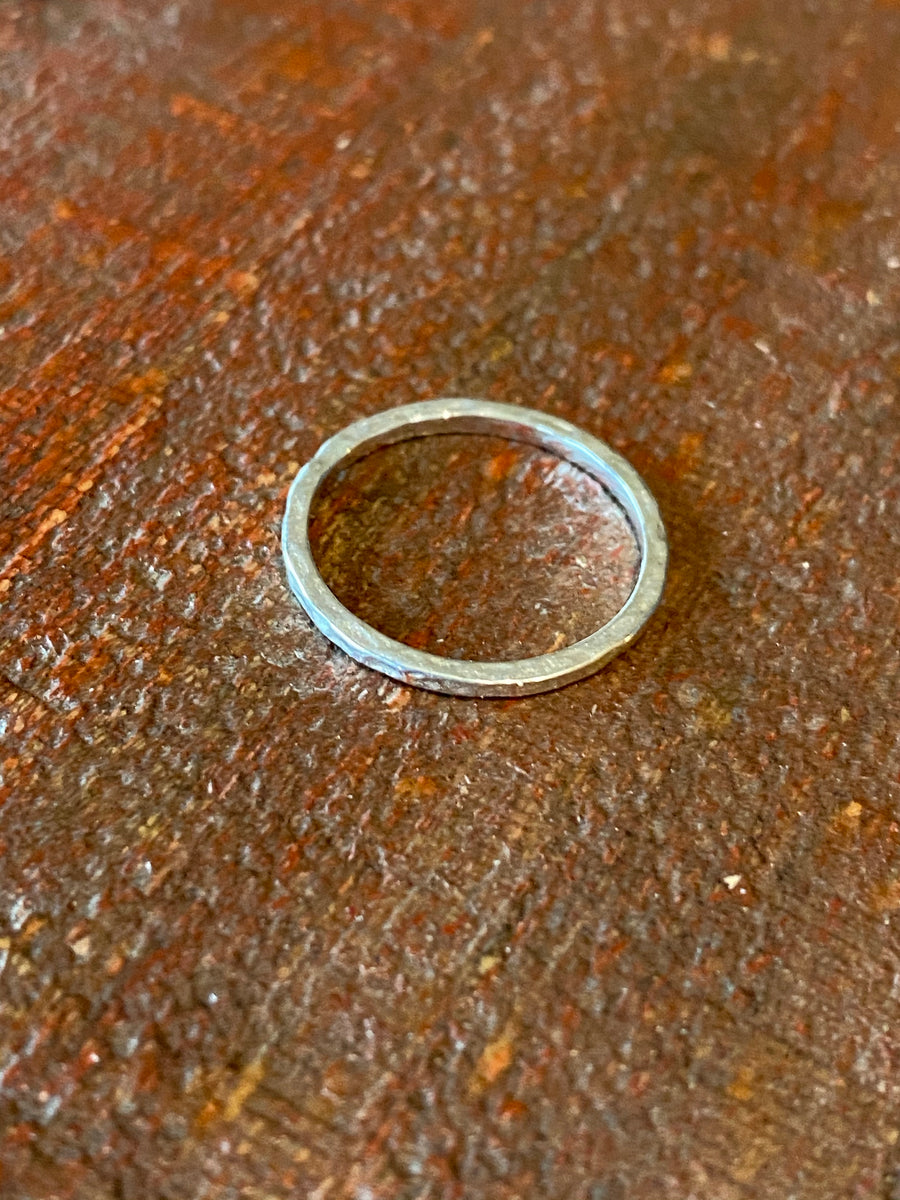 Silver Hammered Ring Size 6