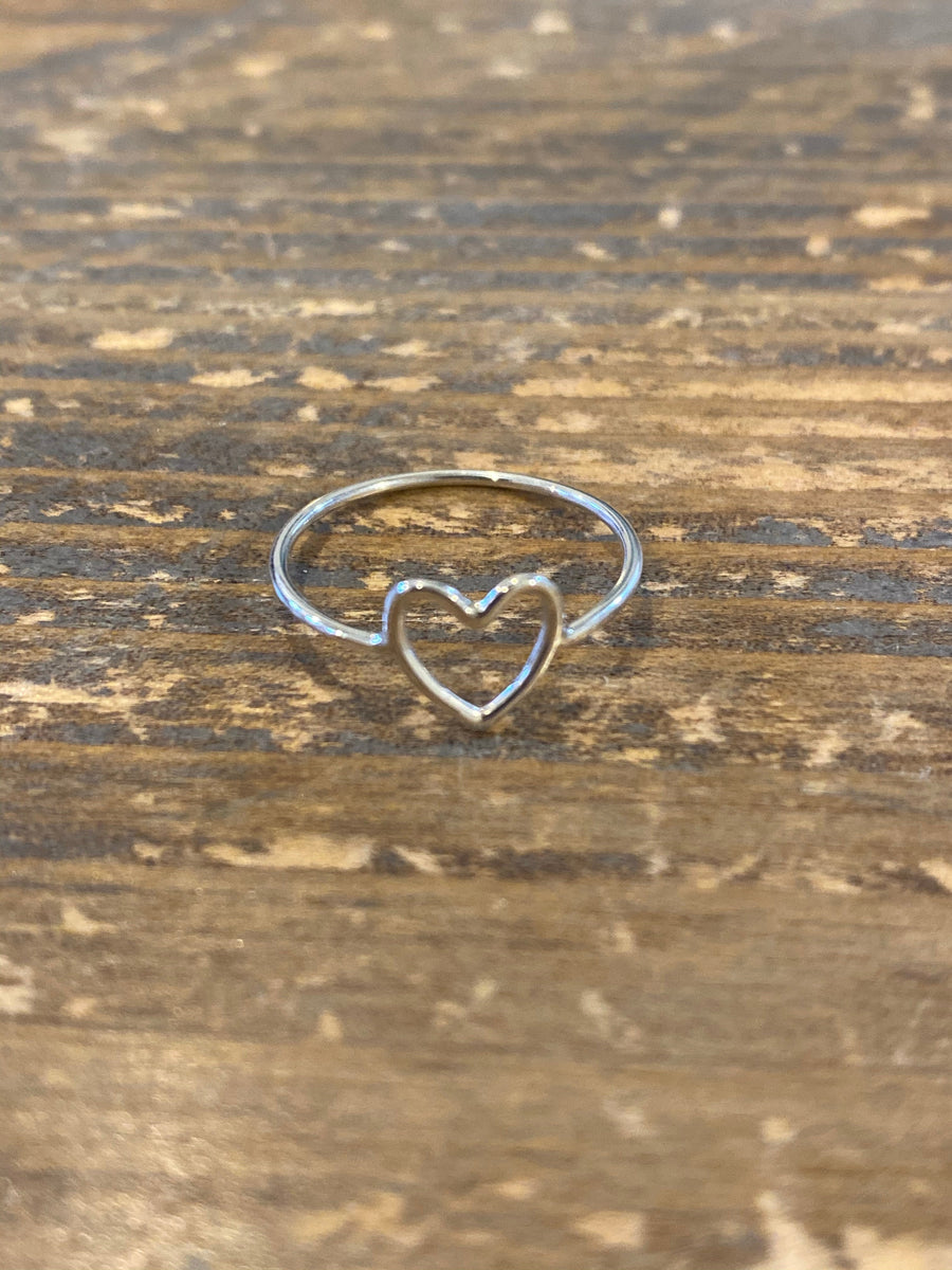 Silver heart ring size 8