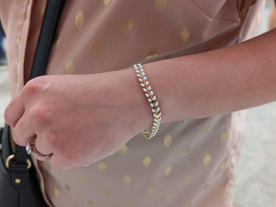 Regular White and Gold Filled Ivy Bracelet
