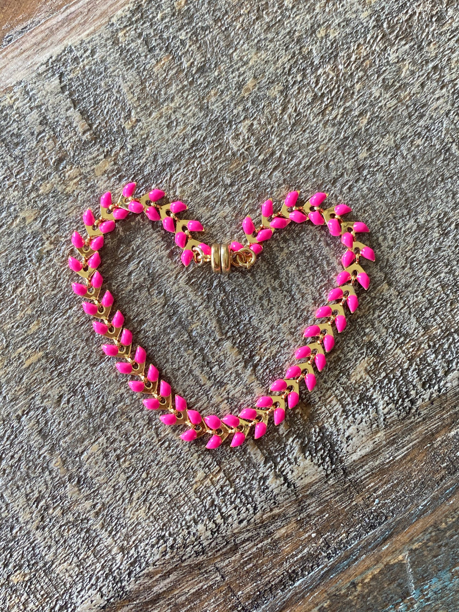 Regular Hot Pink Gold Ivy Bracelet