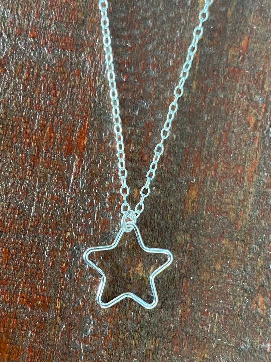 Silver Large Star Necklace