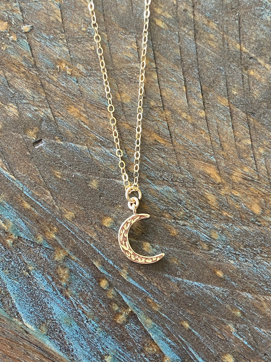 Gold hammered moon