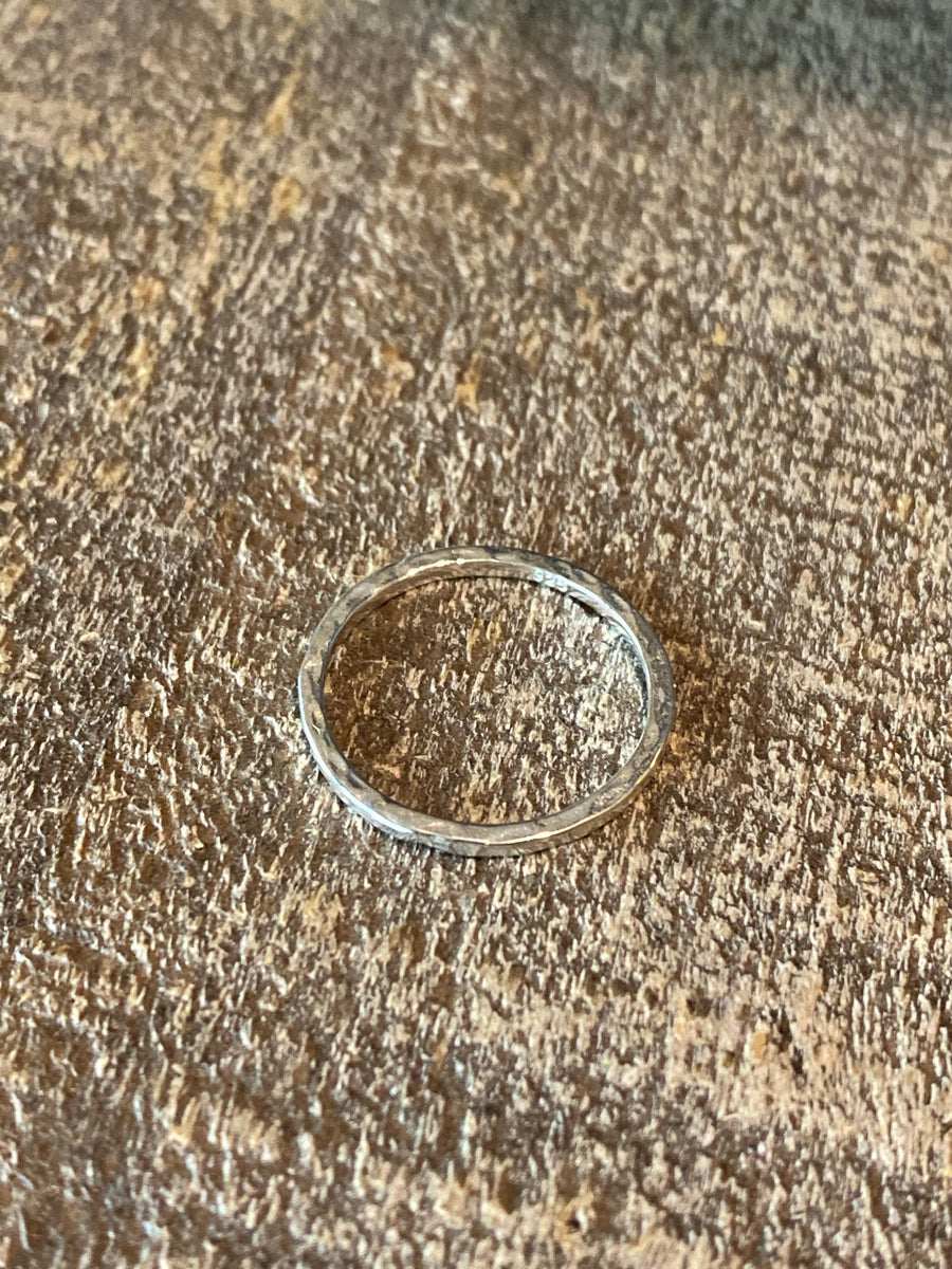 Silver Hammered Ring Size 7